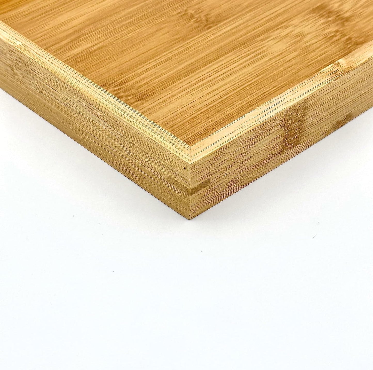 Bam & Boo (4-Pack) Natural Bamboo Rectangle Serving & Vanity Tray - for Kitchen, Bathroom, Countertop, Coffee Table (17.75" x 11.8" x 1.2")