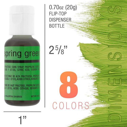 Chefmaster - Airbrush Food Coloring - 8 Color Pack - Vibrant and Fade-Resistant Sheen - Works With Any Airbrush Tool to Achieve Amazing Effects and Designs - Made in the USA