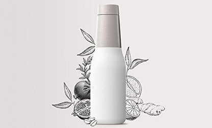 Asobu Oasis 20oz Vacuum Insulated Water Bottle – Reusable Double Walled Stainless Steel Thermos with Spill-Proof Screw Lid – Hot for 12 Hrs, Cold for 24 Hrs – White