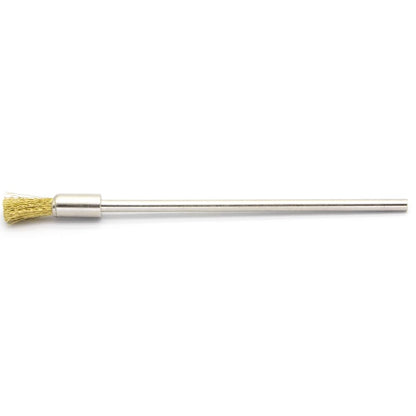 20PCS Brass Wire Brushes with Extended Handle - Metal Rust Removal, Polishing, Cleaning - 6mm Diameter, 1/8″ (3mm) Shaft, 100mm Length - Removes Burrs, Dust, and Oxide Layer - Rotary Tool Accessories