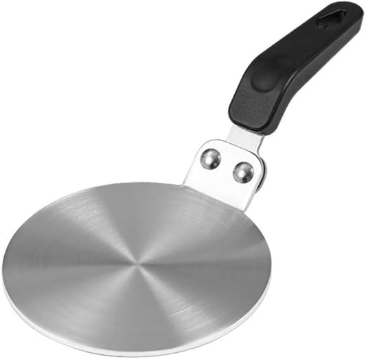 Heat Diffuser Plate, Grouarty Stainless Steel Cooking Induction Adapter Simmer Plate for Electric Gas Glass Cooktop Hob Ring, Induction Cooktop Converter Plate With Handle (7.88inch)