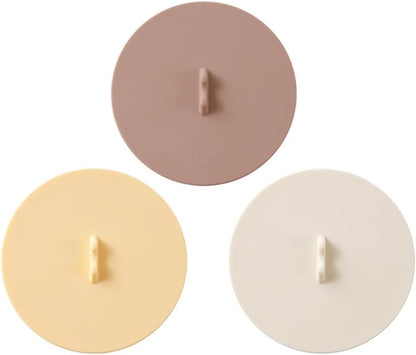Silicone Cup Lids Silicone Cup Covers 6color Design, Food Grade Anti-dust Airtight Seal Lids for Mugs, Tea Cups, Coffee Cup 3pcs (Yellow+Brown+White)