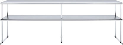 NSF Certified 18 Gauge Heavy Duty Stainless Steel Double overshelf with Brackets for Kitchens, Utility Rooms, Storage, Offices & Home (96" x 12")