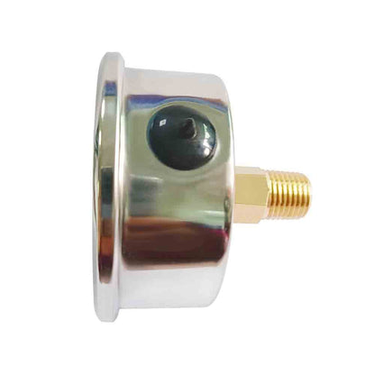 Pressure Gauge 1/4" NPT 0-30Psi Glycerin Filled 2 1/2 inch Dial 304 Stainless Steel Case Center Back Mount