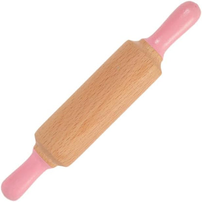 Wooden Play Dough Roller for Kids | Rolling Pin for Playdough & Clay, Safe Natural Art Supplies for Toddlers and Preschool Kids (Pink)