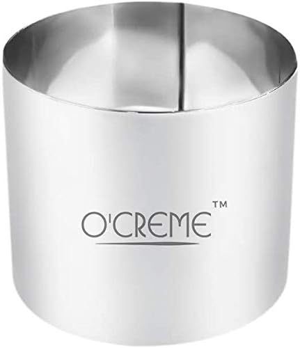 O'Creme Cake Ring Sturdy Stainless Steel Round Mousse Cake Ring Mold for Baking, Dessert Cake Decorating Pastry Rings 3-1/2 Inch Diameter x 3 Inch High