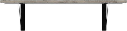 DINZI LVJ Wall Shelves, 23.6 x 7.9 x 6.1 Inch Floating Shelves for Wall, Set of 2, Easy-to-Install Wall Storage Ledges with Sturdy Metal Brackets for Living Room, Bathroom, Kitchen, Gray Wash