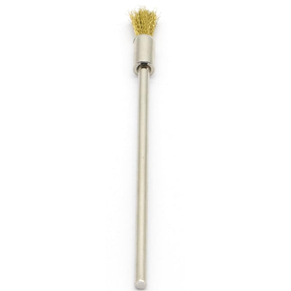 20PCS Brass Wire Brushes with Extended Handle - Metal Rust Removal, Polishing, Cleaning - 6mm Diameter, 1/8″ (3mm) Shaft, 100mm Length - Removes Burrs, Dust, and Oxide Layer - Rotary Tool Accessories