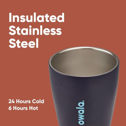 Owala SmoothSip Insulated Stainless Steel Coffee Tumbler, Reusable Iced Coffee Cup, Hot Coffee Travel Mug, Perfect for Cappuccino, BPA Free, 10 oz, Navy (Telescope Tales)