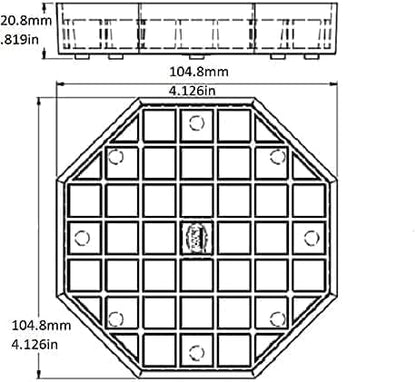 Rattleware 4” Octagonal Black Plastic Drip Tray - Versatile Honeycomb Grid Design, Easy to Clean & Detachable, Enhanced Spill Protection, Durable, Ideal for Coffee Station, Kitchen (12 Pcs)