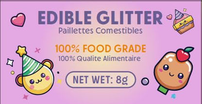 Nomeca Edible Glitter for Drinks Cakes, 8 grams Food Grade Luster Dust Sprinkles Glitter for Cake Decorations, DIY Cocktails, Beverages & Cake Decorating, Dessert Cake Topper (8-Rose Gold)