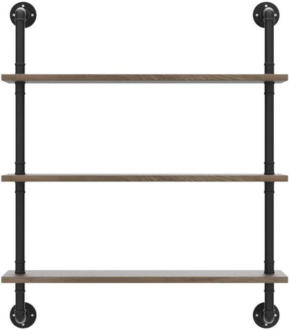 Pipe Shelves Industrial Pipe Shelving Shelves Real Wood Industrial Floating Pipe Shelves with Wood Planks 36 inch Wall Shelves Rustic Hanging Bookshelf Farmhouse Kitchen Bar Shelving