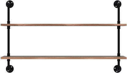 Pipe Shelves Industrial Pipe Shelving Shelves Real Wood Industrial Floating Pipe Shelves with Wood Planks 48 inch Wall Shelves Rustic Hanging Bookshelf Farmhouse Kitchen Bar Shelving
