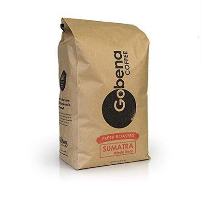 5lb Sumatra Mandheling Grade 1 Whole Bean Fresh Roasted Coffee, Dark Roast, 100% Arabica Specialty Coffee, 80 ounces, 5 pounds, Bulk Coffee