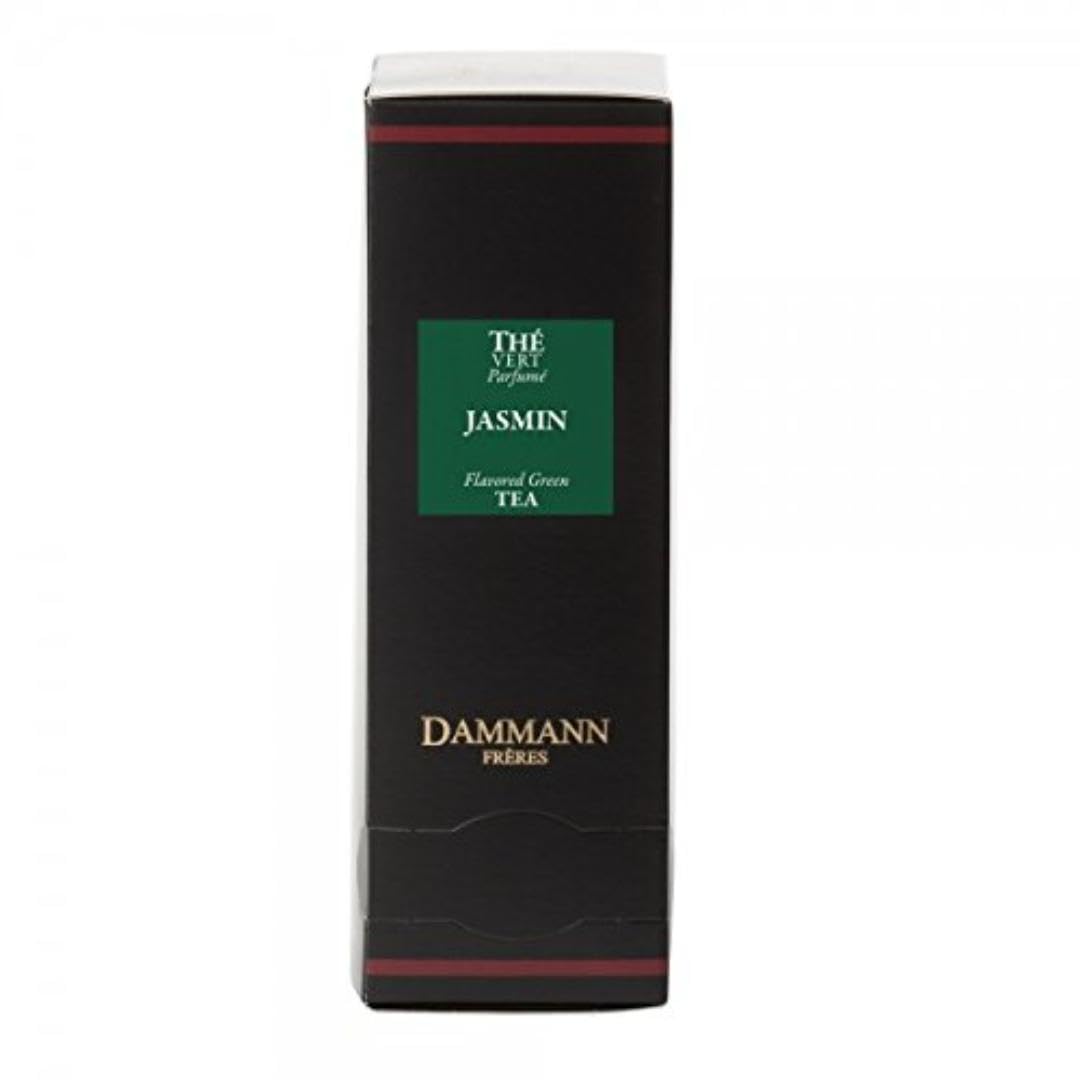 Dammann Freres Sachets, Vert Au Jasmin Tea Bags, Premium Gourmet French Jasmine Green Tea, Individually Wrapped, 24 Count (Single Pack)