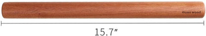 Muso Wood Sapele Wooden Dowel Rolling Pin for Baking,Tapered Roller for Fondant, Pie Crust, Cookie, Pastry (Dowel 15-3/4inch)