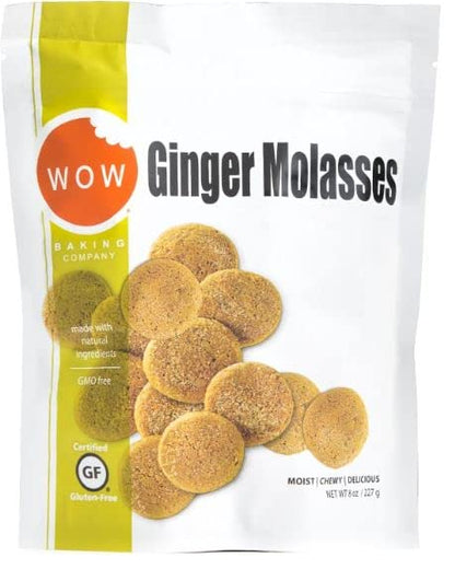 WOW Baking Company Gluten-Free Cookies, Ginger Molasses, 8 Ounce (Pack of 6)