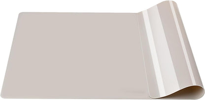 Silicone Placemats, Food-Grade Non-Slip Waterproof, Dining, Stain Resistant, Countertop Protector, Kitchen Counter Mat, Heat Resistant, Baking mat Dishwasher Safe (25.6"×17.7"-1pc Thicken White Gray)