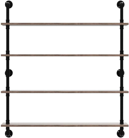 Floating Bookshelf Shelves Industrial Pipe Shelving Floating Pipe Shelf with Wood Planks 48 inch Industrial Wall Shelves Rustic Hanging Bookshelf Farmhouse Kitchen Shelving