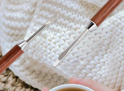 2pcs Stainless Steel Coffee Art Pen - Dual-Ended Latte Art Pen for Creative Coffee Designs