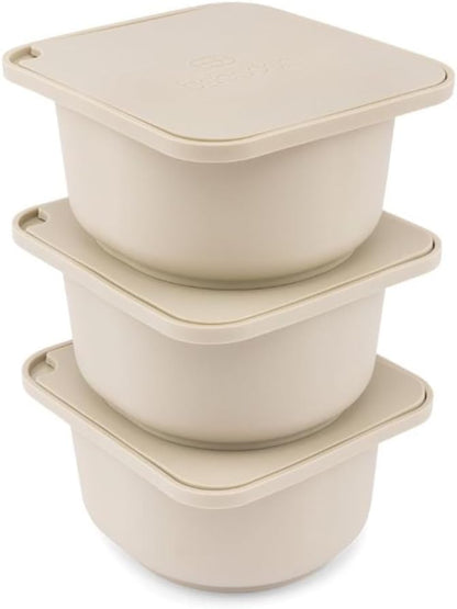 Babadoh Pizza Making Accessories | Pizza Dough Proofing Containers with Lids | Set of 3 | Dough Colour | Original Size (make 12" Pizzas)