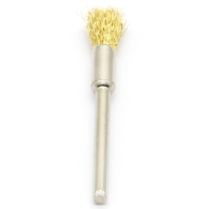 20PCS Brass Wire Brushes - Metal Rust Removal, Cleaning, and Polishing - 5mm Diameter, 1/8″ (3mm) Shaft - Removes Burrs, Dust, and Oxide Layer - Handles Rough Surfaces - Rotary Tool Accessories