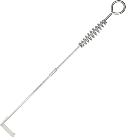 32.5" BBQ Ash Tool Poker Rake, Charcoal and Grill Cleaning Ash Tools for Big Green Egg, Kamado Joe and Other Charcoal Grills Corner Cleaner Accessories