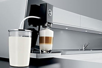 WUYAN Glass Milk Container, Clear.Glass milk storage container is perfect for use with the Jura Automatic Coffee Centers.