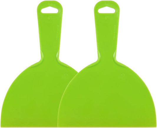 uxcell Putty Scraper 6" Plastic Flexible Putty Knives Disposable Spreader for Taping Drywall Wall Painting Green 2pcs