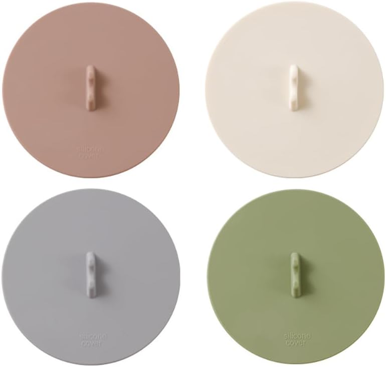 Silicone Cup Lids Silicone Cup Covers 6color Design, Food Grade Anti-dust Airtight Seal Lids for Mugs, Tea Cups, Coffee Cup 4pcs (4pcs-1)