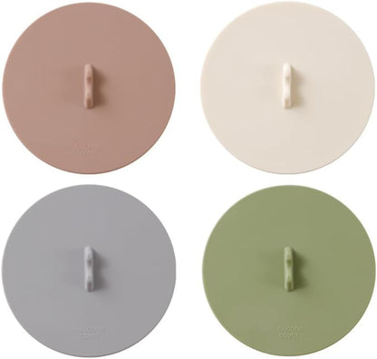 Silicone Cup Lids Silicone Cup Covers 6color Design, Food Grade Anti-dust Airtight Seal Lids for Mugs, Tea Cups, Coffee Cup 4pcs (4pcs-1)