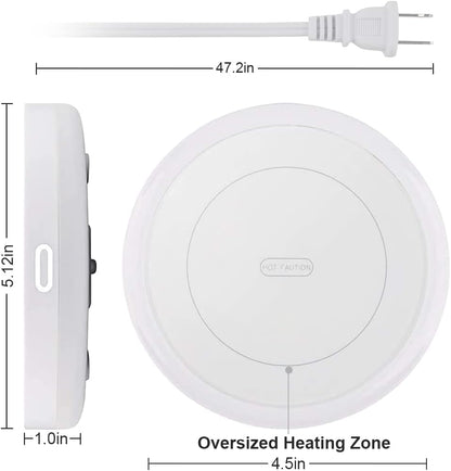 BESTINNKITS Smart Coffee Set Auto On/Off Gravity-Induction Mug Office Desk Use, Candle Wax Cup Warmer Heating Plate (Up to 131F/55C), 14oz (White Set)