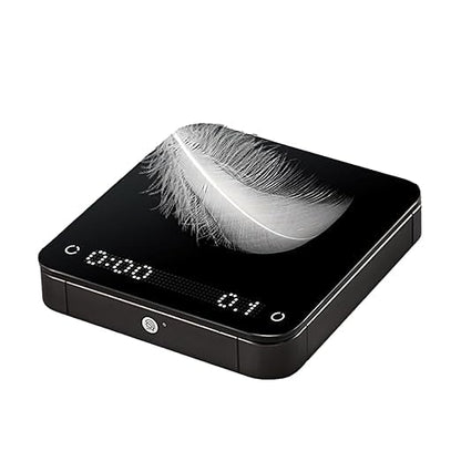 Portable Coffee Scale,Digital Touch Espresso Scale with with Timer,2kg/0.1g High Precision,Rechargeable 1800mAh Battery Tempered Glass Mirror