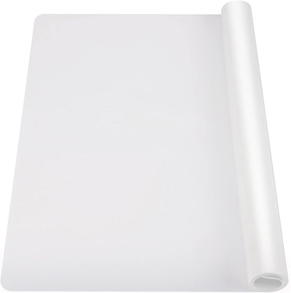 Ewen 27.6x19.5in 2mm Silicone Mats for Kitchen Counter, Thick Large Heat Resistant Non-Stick Silicone Placemat, Nonslip Workbench Mat Countertop Protector for Desk Crafts Air Fryer Pastry Translucent
