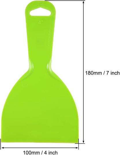 uxcell Putty Scraper 4" Plastic Flexible Putty Knives Disposable Spreader for Taping Drywall Wall Painting Green 2pcs