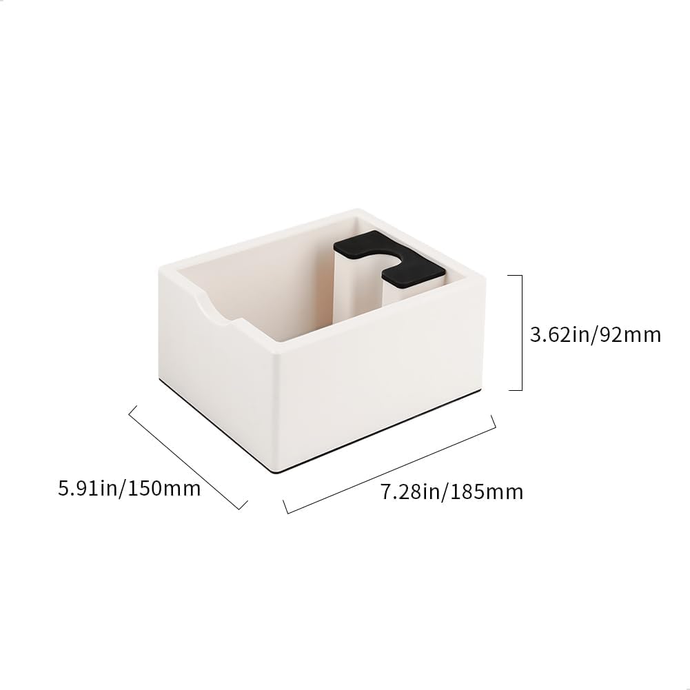 watchget Espresso Knock Box, Coffee Ground Knock Box, Dual Function Storage and Tamping Tool with Non-Slip Base, Made of Durable ABS Plastic, Perfect for Baristas and Coffee Enthusiasts, White