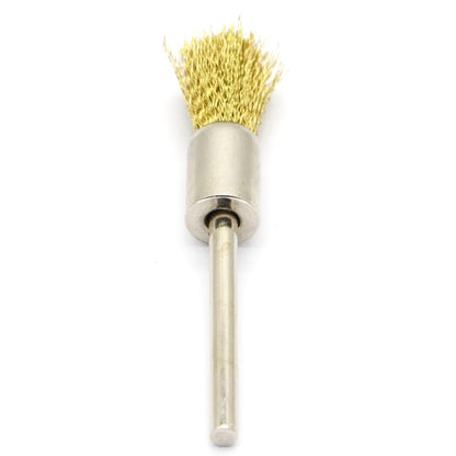 20PCS Brass Wire Brushes - Metal Rust Removal, Cleaning, and Polishing - 8mm Diameter, 1/8″ (3mm) Shaft - Removes Burrs, Dust, and Oxide Layer - Handles Rough Surfaces - Rotary Tool Accessories
