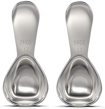 BALCI - Stainless Steel Coffee Scoop Set (2&2 Tablespoon, 30ml and 30ml) Exact Measuring Spoons for Coffee, Tea, Sugar, Flour and More! …