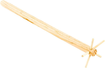 Restaurantware Bar Lux 11.25 Inch Swizzle Stick 1 Le Bois Lele Design Cocktail Muddler - Multi-Pronged End For Ti Punch or Barbados Red Rum Swizzle Natural Wood Drink Stirrer Stick