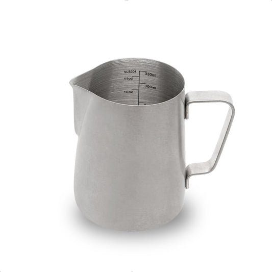 watchget Stainless Steel Milk Frothing Pitcher 12oz/350ml - Espresso Steaming Pitcher for Cappuccino, Latte Art, Coffee Machine Accessories Milk Jug Coffee Frother Cup, Matte Vintage