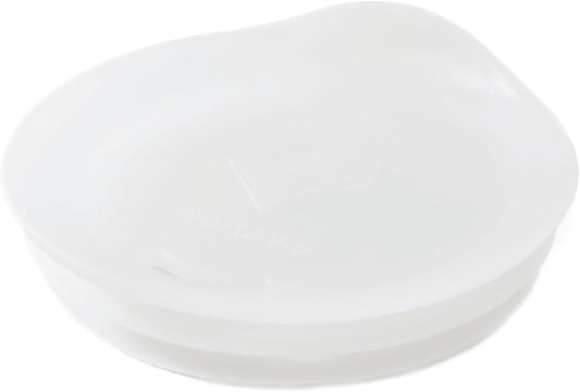 Reusable Coffee Cup Silicone Lid – Fits Most Tumbler, Water Bottle, & Ceramic Coffee Mug Between 3⅜”-3⅝” – Dishwasher-Safe Travel Mug Lid keeps your beverage in your mug (Large - Clear)