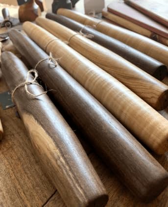 Handmade French Rolling Pin. Tapered Rolling Pin. Wooden Rolling Pin. Handmade In Kentucky. (Walnut, 12 inch)