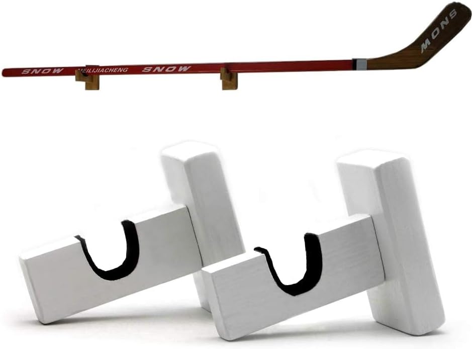 Bijun Hockey Stick Wall Mount, Hockey Puck Display Case, Horizontal Hockey Stick Hanger Holder, Hockey Stick Horizontal Rack