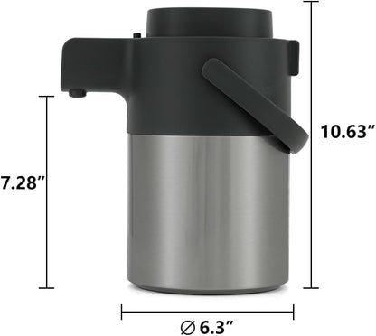 Tiken Airpot Coffee Dispenser with Pump - 74oz/2.2L Thermal Coffee Carafes for Hot Beverage - Stainless Steel Insulated Thermos Carafe, Silver