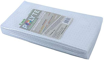 POLYTE Ultra Premium Microfiber Kitchen Dish Cloth Waffle Weave, 8 Pack (12x12 in, White)