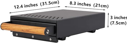 Espresso Knock Box Drawer with Handle Coffee Grounds Container Stainless Steel Coffee Knock Box Accessories (BLACK)