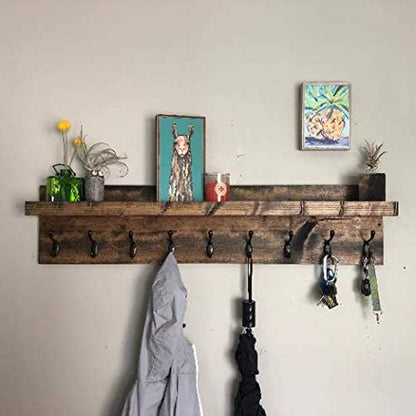 Coat Rack with Shelf (Choose your Length) Towel Rack Entryway Organizer Wall Mounted