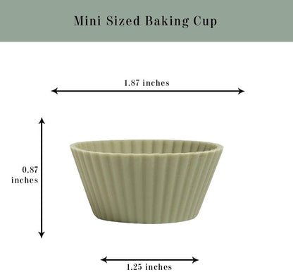 The Silicone Kitchen Reusable Mini Silicone Baking Cup, Non-Toxic, BPA Free, Dishwasher Safe, Mini, 24 Pack, White Blue Green