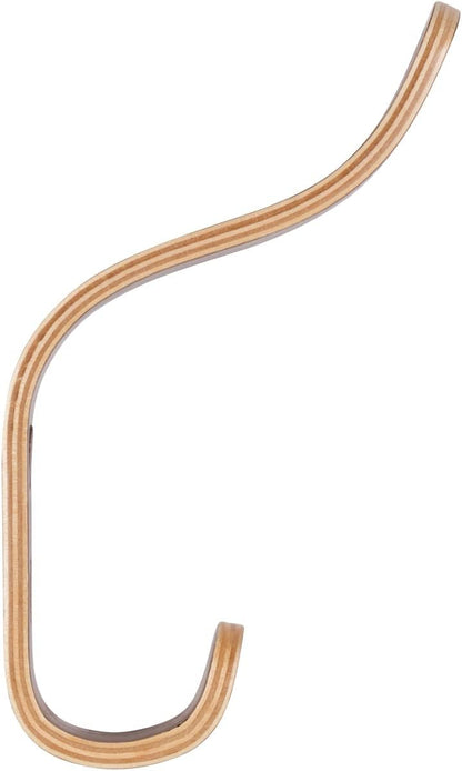 Plywood Wall Hooks Set of 4 Wood Coat Hooks Hanging Clothes Hats Robes Towels Walnut Wooden