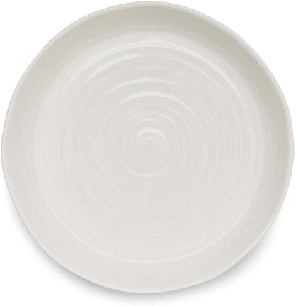 Portmeirion Sophie Conran 11" Round Roasting Dish, Porcelain Casserole Baking Dish, Dishwasher, Microwave, Freezer, Oven Safe, Versatile Cookware for Roasting, Baking, and Serving (White)
